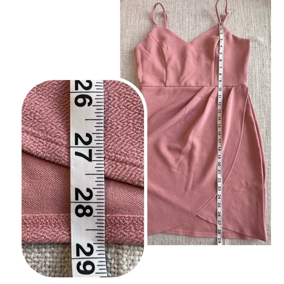 SHEIN Dusty Rose Strap Mini Dress Pink Stretch Textured Women’s Junior’s 8/10 - Picture 11 of 11